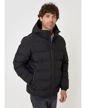 Threadbare Showerproof Ripstop Puffer Coat - Black