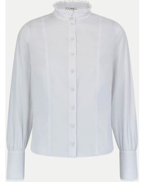 Jigsaw Slim Stand Collar Shirt - White