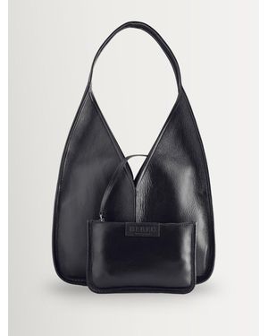 Hebe Studio Calella Hobo Trimmed Shoulder Bag - Blue
