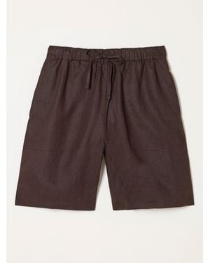 FatFace Fatface Amberly 100% Linen Shorts - Purple
