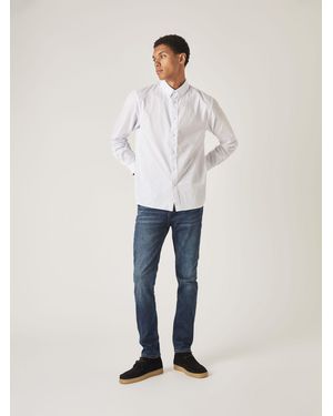 Pretty Green Denim Dark Wash Slim Fit Erwood Jeans - White