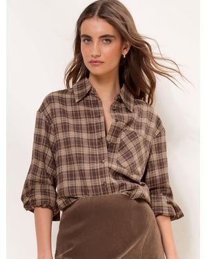 Lipsy Oversized Hemd Mit Aufgesetzten Taschen - Braun
