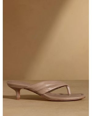 Russell & Bromley Taupe Trent Toe Post Kitten Heels - Brown