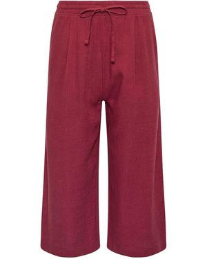 M Com Linen Blend Culottes - Red