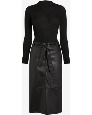 Next Faux Leather Mix Tie Belt 2 - Black