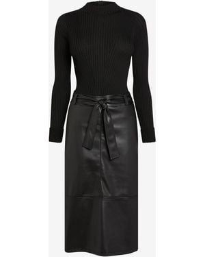 Next Faux Leather Mix Tie Belt 2 - Black