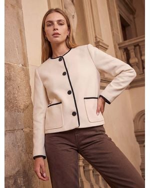 Roman Tipped Smart Jacket - Brown