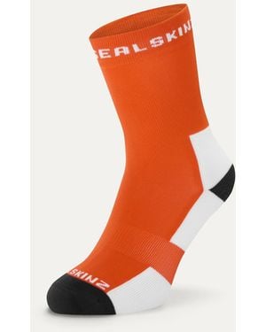 SealSkinz Mid Silfield Lightweight Running Socks - Orange