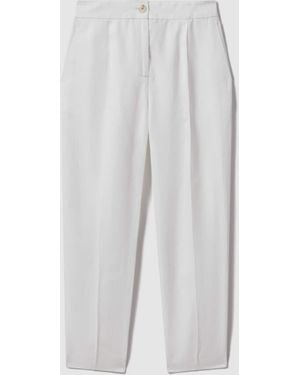 Reiss Farrah Tapered Suit Pants With Tencel Fibers - White