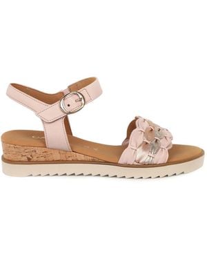 Gabor Revo Low Wedge Heeled Sandals - Pink