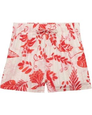 Superdry Cotton Broderie Beach Shorts - Red