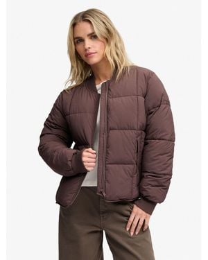 Superdry Large Box Quilt Liner Jacket - Brown