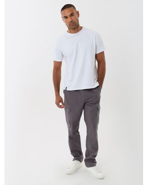 Threadbare Regular Fit Cotton Cargo Pants - White