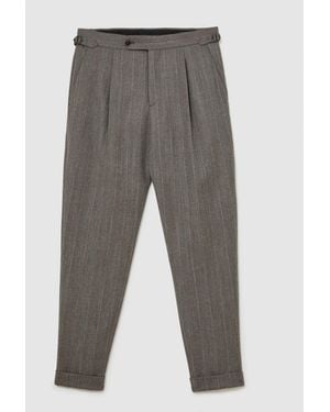 Reiss Classic Fit Wool Pinstripe Suit Pants - Gray