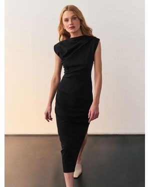 Nothing Ordinary Premium Cotton Rich Jersey Ruched Midi Dress - Black