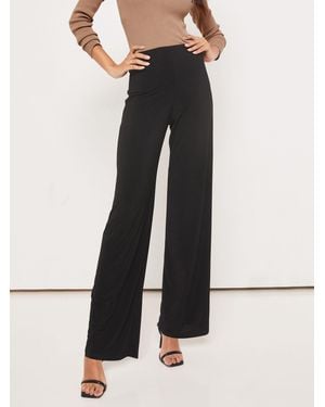 Lipsy High Waist Wide Leg Jersey Pants - Black