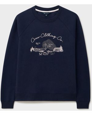Crew Graphic Super Soft Crew Neck Sweatshirt - Blue
