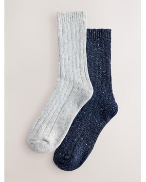 Next Sparkle Knitted Ankle Socks 2 Pack - Blue