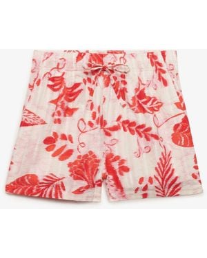 Superdry Cotton Broderie Beach Shorts - Red