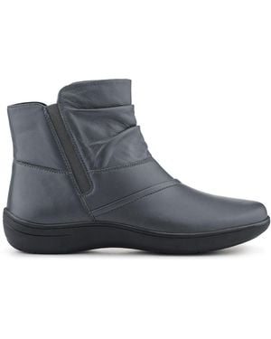 Pavers Wide Fit Leather Ankle Boots - Blue