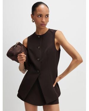 River Island River Island Longline Tailored Waistcoat - Black