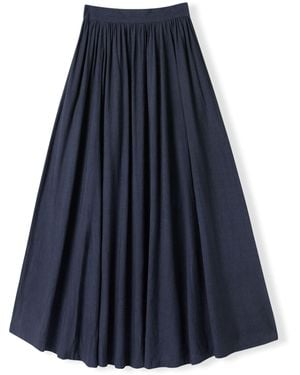 Celtic & Co. Linen Blend Woven Maxi Skirt - Blue