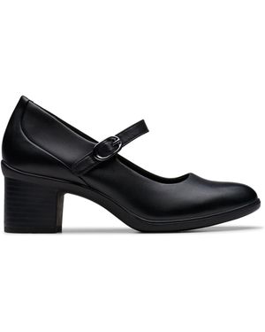 Clarks Shaya Jane Leather Shoes - Schwarz