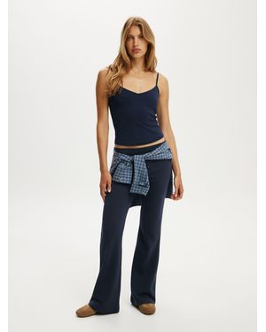 Cotton On Low Rise Bootleg Sweatpant - Blue