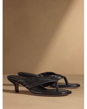 Russell & Bromley Trent Toe Post Kitten Heels - Brown