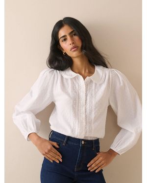 Nobody's Child Nobodys Child Broderie Anglaise Peter Pan Collar Blouse - White