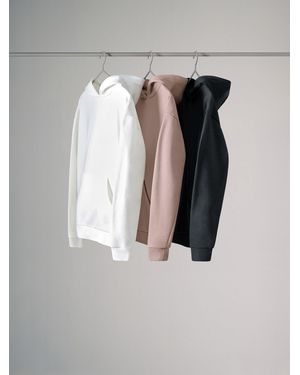 theset The Set 3 Pack Relaxed Hoodies Cream/Taupe - Gray