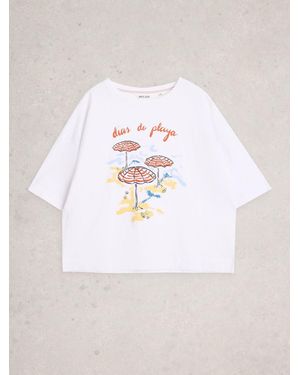 White Stuff Katya Graphic T-Shirt - White