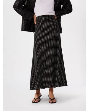 Whistles Mini Polka Dot Maxi Skirt - Black