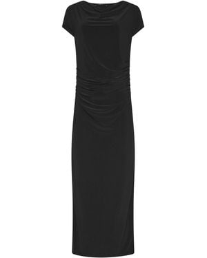 Long Tall Sally Cowl Gathered Column Dress - Black