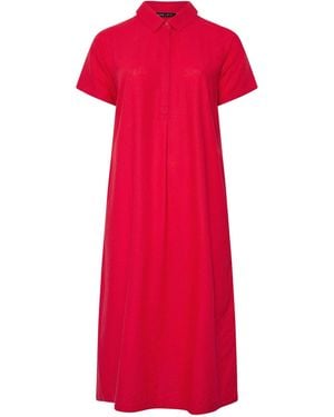 Evans Premium Linen Shirt Dress - Red