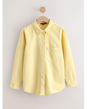 Next Relaxed Fit Long Sleeve Denim Shirt - Yellow