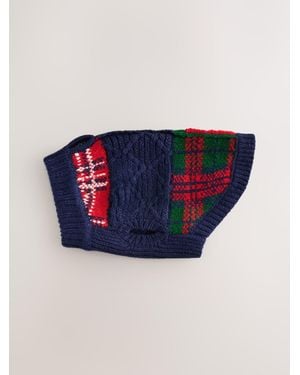 Next Gestrickter Pullover Mit Hundemotiv - Blau