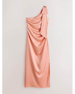 Next Bow One Shoulder Maxi Bridesmaid Dress - Pink