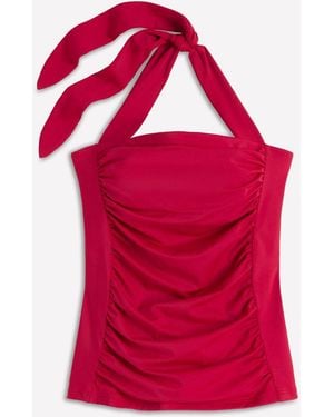 Boden Kythira Ruched Tankini Top - Red
