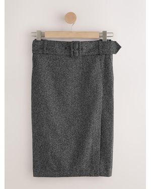 Next Fleck Tailored Pencil Skirt - Gray