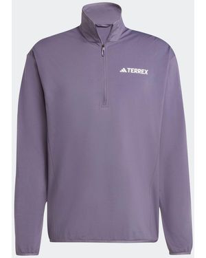 adidas Originals Adidas Terrex Multi Climawarm Half-Zip Tech Fleece Jacket - Purple