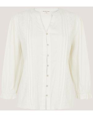 Monsoon Leila Lace Trim Shirt - Natural