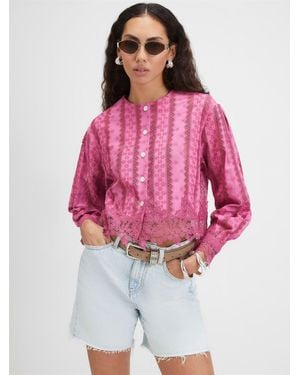 River Island Lace Trim Blouse - Pink