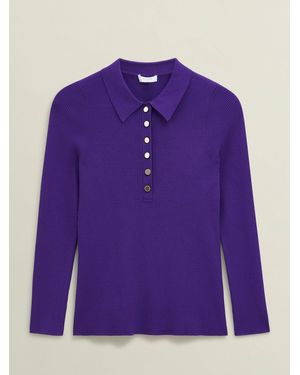 Hobbs Fara Knitted Shirt - Purple