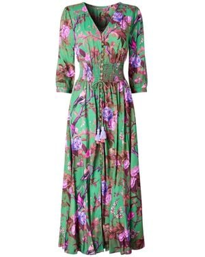 Joe Browns Bird Print Maxi Dress - Green
