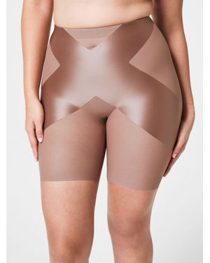 Spanx Satin-X Medium Control Mid-Thigh Shorts - Natural