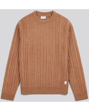 U.S. POLO ASSN. U. S. Polo Assn U. S. Polo Assn. Aran Knit Crew Jumper - Brown