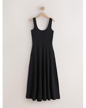 Next Square Neck Jersey Midi Dress - Black