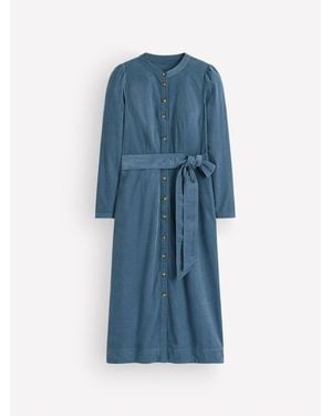 Boden Louise Cord Midi Shirt Dress - Blau