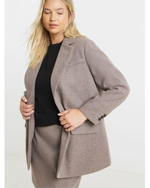 Simply Be Simply Be Oversized Wool Look Blazer - Gray